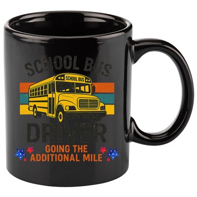 School Bus Driver - Going The Additional Mile Retro Vintage 11oz C Handle Ceramic Mug