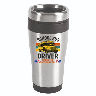 School Bus Driver - Going The Additional Mile Retro Vintage 16oz Travel Tumbler