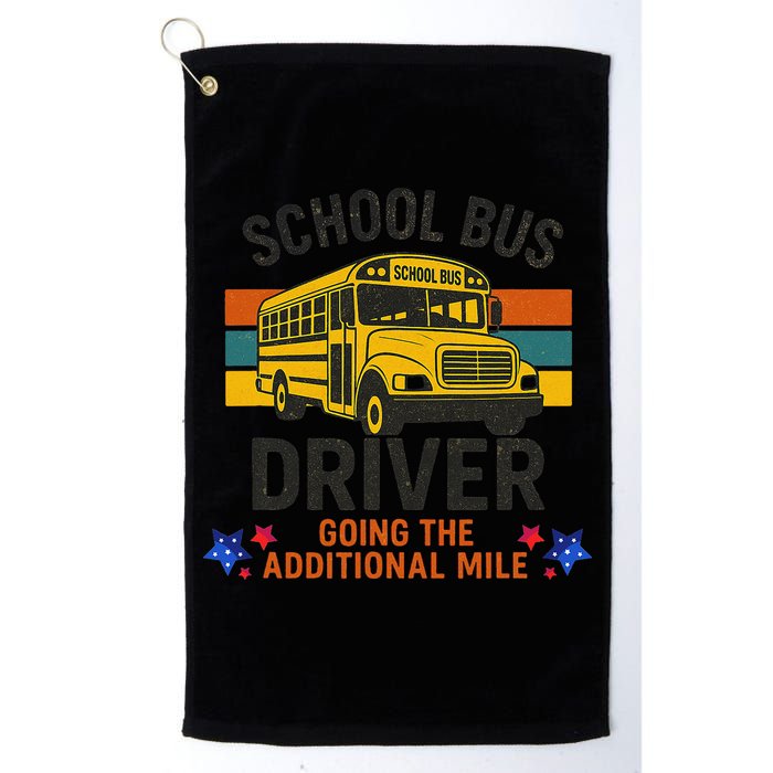 School Bus Driver - Going The Additional Mile Retro Vintage Golf Towel