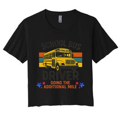 School Bus Driver - Going The Additional Mile Retro Vintage Women's Crop Top Tee