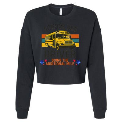 School Bus Driver - Going The Additional Mile Retro Vintage Cropped Pullover Crew
