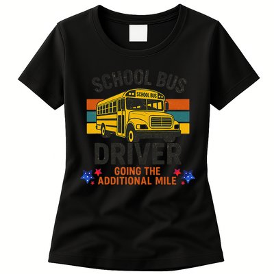 School Bus Driver - Going The Additional Mile Retro Vintage Womens T-Shirt