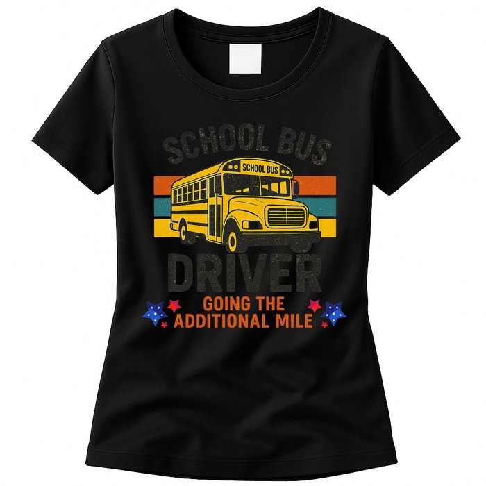 School Bus Driver - Going The Additional Mile Retro Vintage Womens T-Shirt