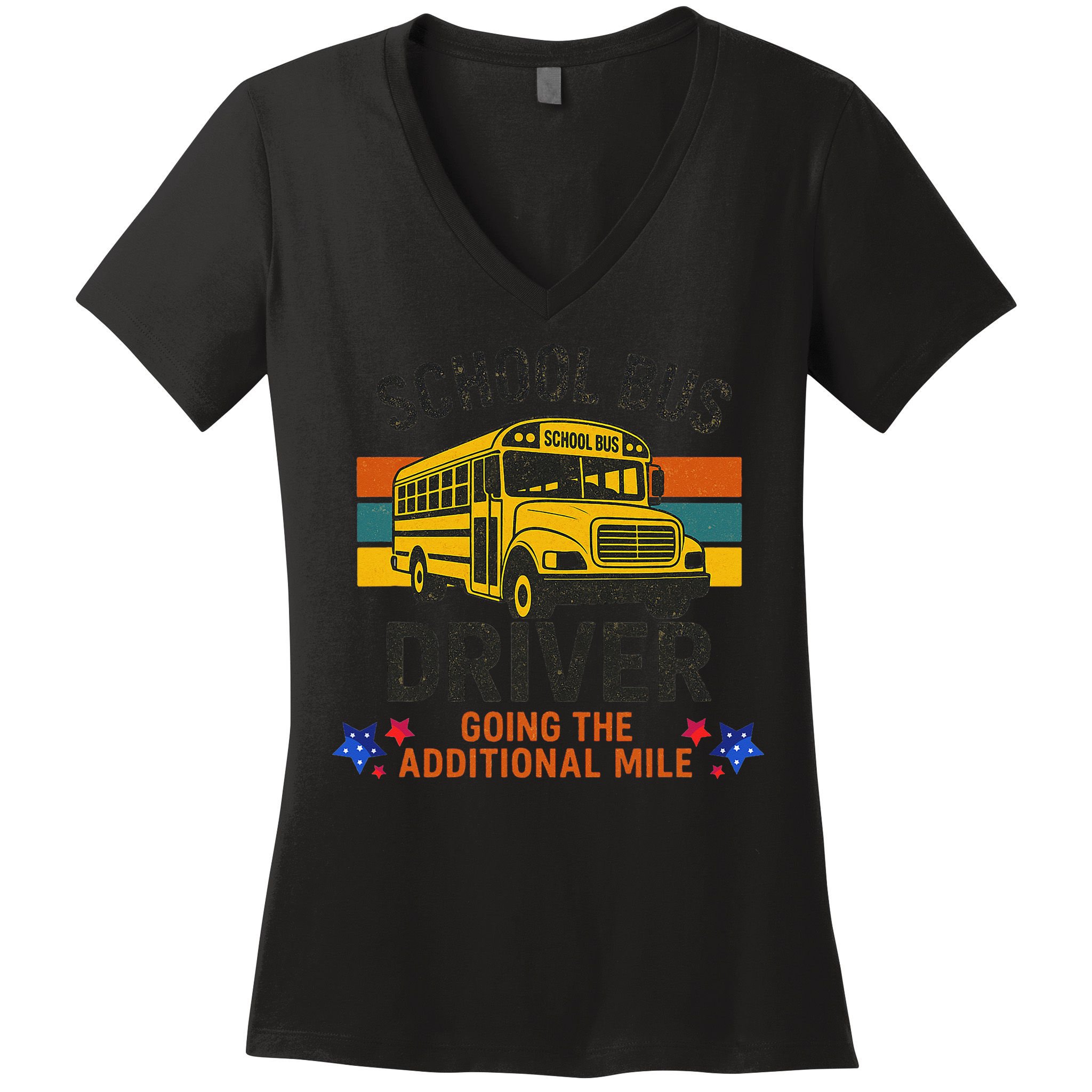 School Bus Driver - Going The Additional Mile Retro Vintage Women's V-Neck T-Shirt