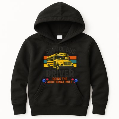School Bus Driver - Going The Additional Mile Retro Vintage Kids Hoodie