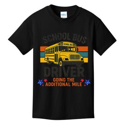 School Bus Driver - Going The Additional Mile Retro Vintage Kids T-Shirt