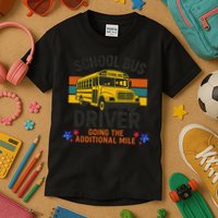 School Bus Driver - Going The Additional Mile Retro Vintage Kids T-Shirt