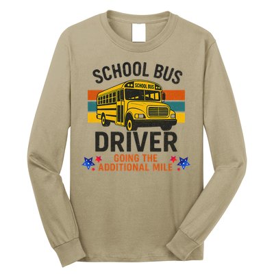 School Bus Driver - Going The Additional Mile Retro Vintage Long Sleeve Shirt