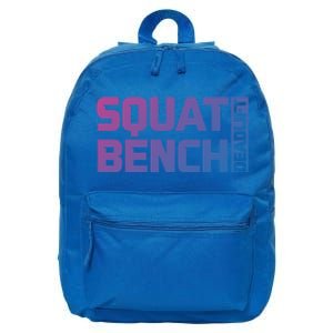 Squat Bench Deadlift Gym Weightlifting Workout Fitness Cute Gift 16 in Basic Backpack