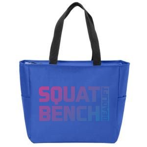 Squat Bench Deadlift Gym Weightlifting Workout Fitness Cute Gift Zip Tote Bag