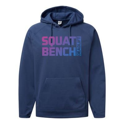 Squat Bench Deadlift Gym Weightlifting Workout Fitness Cute Gift Performance Fleece Hoodie