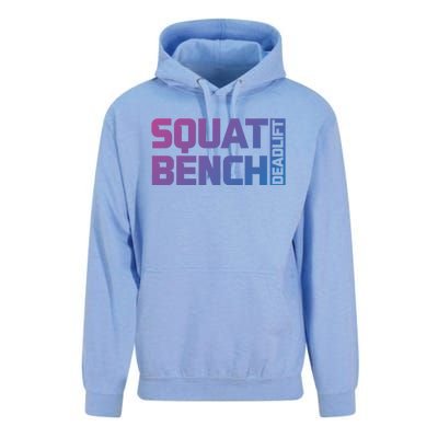 Squat Bench Deadlift Gym Weightlifting Workout Fitness Cute Gift Unisex Surf Hoodie