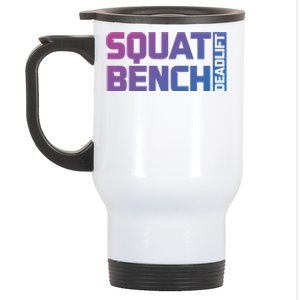 Squat Bench Deadlift Gym Weightlifting Workout Fitness Cute Gift Stainless Steel Travel Mug