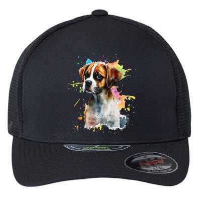 Splatter Boxer Dog Dog Puppy Veterinarian Animal Breeder Flexfit Unipanel Trucker Cap