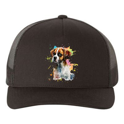 Splatter Boxer Dog Dog Puppy Veterinarian Animal Breeder Yupoong Adult 5-Panel Trucker Hat