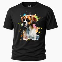 Splatter Boxer Dog Dog Puppy Veterinarian Animal Breeder Cooling Performance Crew T-Shirt