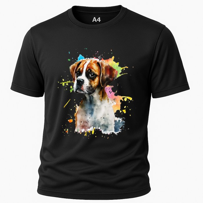 Splatter Boxer Dog Dog Puppy Veterinarian Animal Breeder Cooling Performance Crew T-Shirt