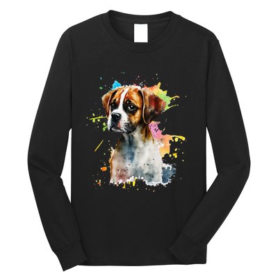 Splatter Boxer Dog Dog Puppy Veterinarian Animal Breeder Long Sleeve Shirt