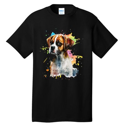 Splatter Boxer Dog Dog Puppy Veterinarian Animal Breeder Tall T-Shirt