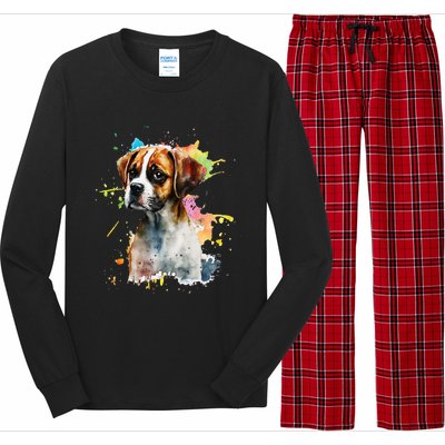 Splatter Boxer Dog Dog Puppy Veterinarian Animal Breeder Long Sleeve Pajama Set