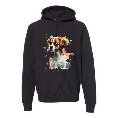 Splatter Boxer Dog Dog Puppy Veterinarian Animal Breeder Premium Hoodie