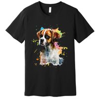 Splatter Boxer Dog Dog Puppy Veterinarian Animal Breeder Premium T-Shirt