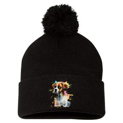 Splatter Boxer Dog Dog Puppy Veterinarian Animal Breeder Pom Pom 12in Knit Beanie