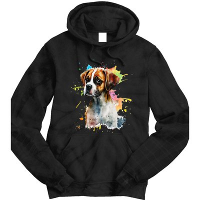 Splatter Boxer Dog Dog Puppy Veterinarian Animal Breeder Tie Dye Hoodie