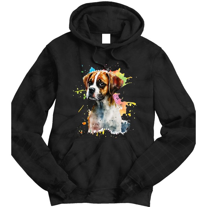 Splatter Boxer Dog Dog Puppy Veterinarian Animal Breeder Tie Dye Hoodie