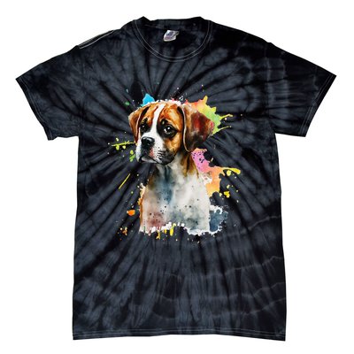 Splatter Boxer Dog Dog Puppy Veterinarian Animal Breeder Tie-Dye T-Shirt