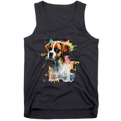 Splatter Boxer Dog Dog Puppy Veterinarian Animal Breeder Tank Top