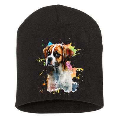 Splatter Boxer Dog Dog Puppy Veterinarian Animal Breeder Short Acrylic Beanie