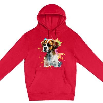 Splatter Boxer Dog Dog Puppy Veterinarian Animal Breeder Premium Pullover Hoodie