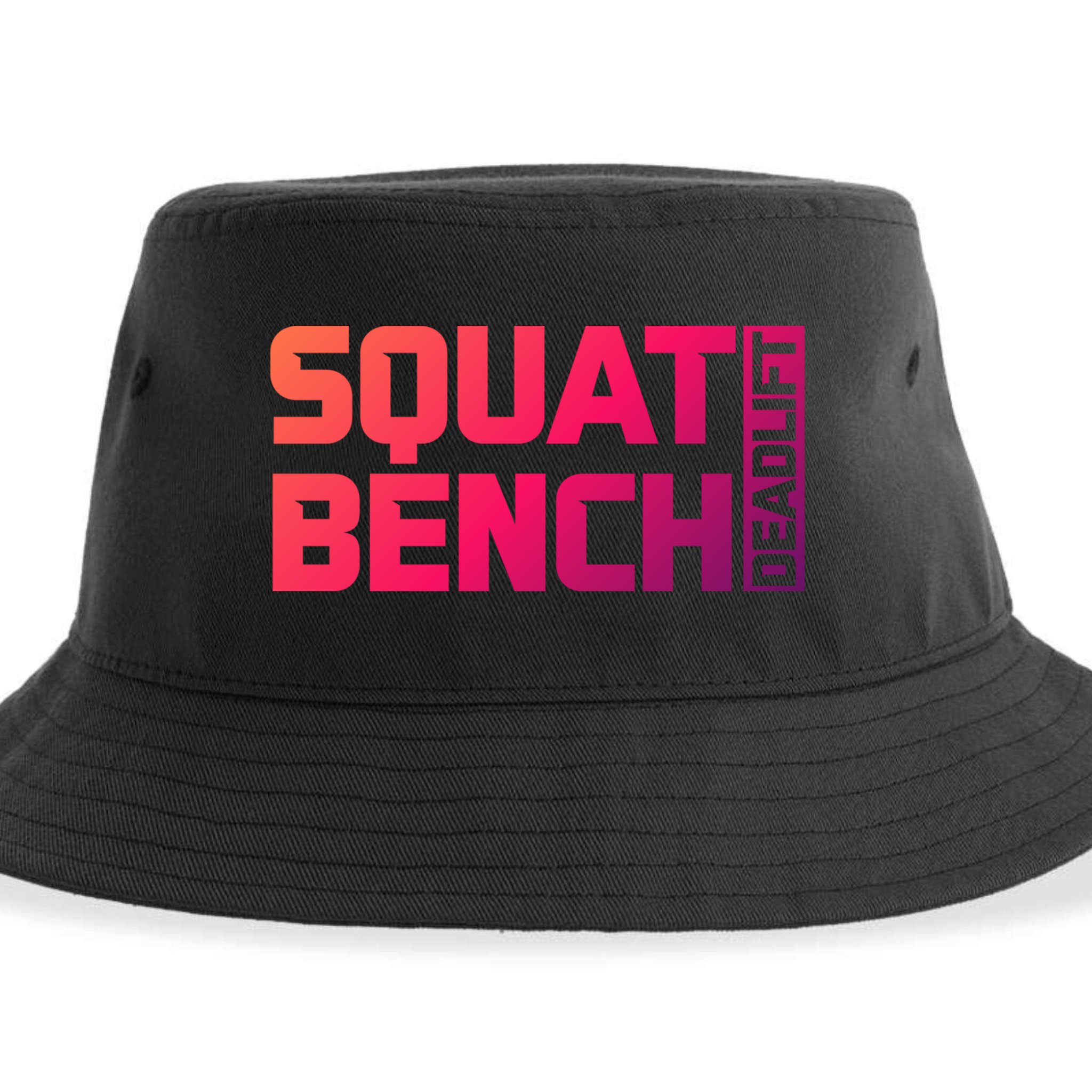 Squat Bench Deadlift Gym Weightlifting Workout Fitness Cute Gift Sustainable Bucket Hat