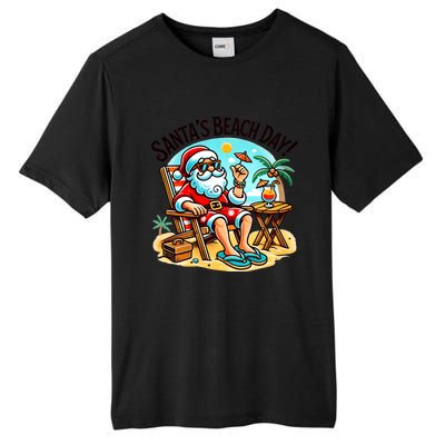 SantaS Beach Day Tropical Christmas Vacation Summer Xmas Gift Tall Fusion ChromaSoft Performance T-Shirt