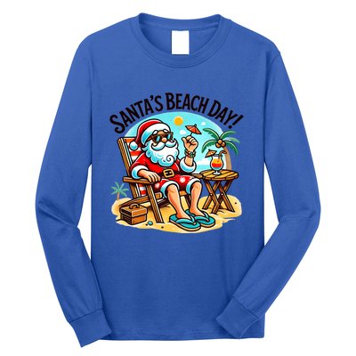 SantaS Beach Day Tropical Christmas Vacation Summer Xmas Gift Long Sleeve Shirt