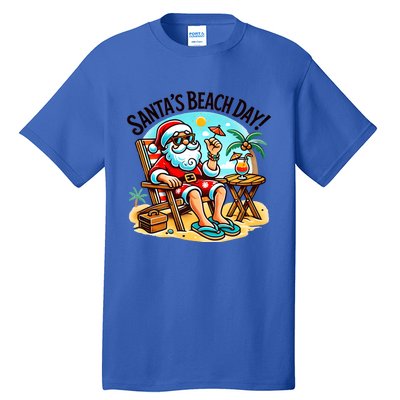 SantaS Beach Day Tropical Christmas Vacation Summer Xmas Gift Tall T-Shirt