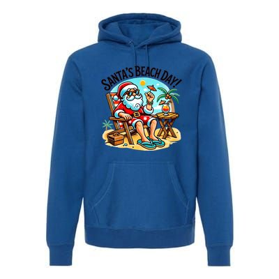 SantaS Beach Day Tropical Christmas Vacation Summer Xmas Gift Premium Hoodie