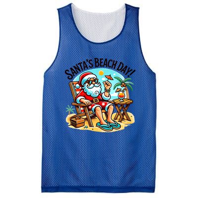 SantaS Beach Day Tropical Christmas Vacation Summer Xmas Gift Mesh Reversible Basketball Jersey Tank