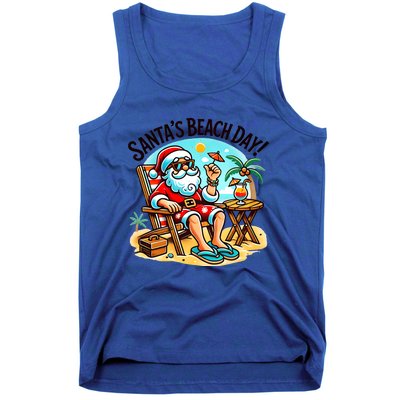 SantaS Beach Day Tropical Christmas Vacation Summer Xmas Gift Tank Top