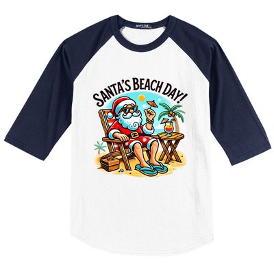 SantaS Beach Day Tropical Christmas Vacation Summer Xmas Gift Baseball Sleeve Shirt