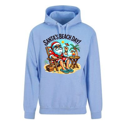 SantaS Beach Day Tropical Christmas Vacation Summer Xmas Gift Unisex Surf Hoodie