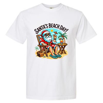 SantaS Beach Day Tropical Christmas Vacation Summer Xmas Gift Garment-Dyed Heavyweight T-Shirt