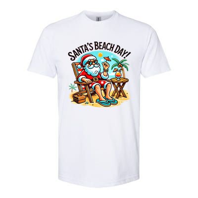 SantaS Beach Day Tropical Christmas Vacation Summer Xmas Gift Softstyle CVC T-Shirt