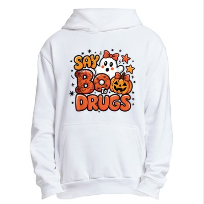 Say Boo Drugfree Ghost Halloween Red Ribbon Week Awareness Urban Pullover Hoodie