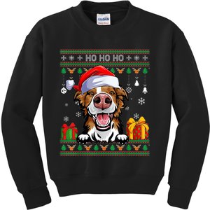 Santa Brittany Dog Ugly Sweater Christmas Pajama Dog Lover Kids Sweatshirt