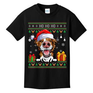 Santa Brittany Dog Ugly Sweater Christmas Pajama Dog Lover Kids T-Shirt