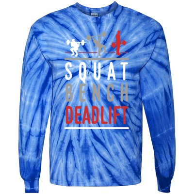 Squat Bench Deadlift Gift Gym Workout Gift Tie-Dye Long Sleeve Shirt