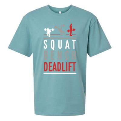 Squat Bench Deadlift Gift Gym Workout Gift Sueded Cloud Jersey T-Shirt