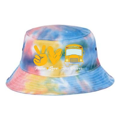 School Bus Driver Peace Love Bus Driver Driving Bus Tie Dye Newport Bucket Hat